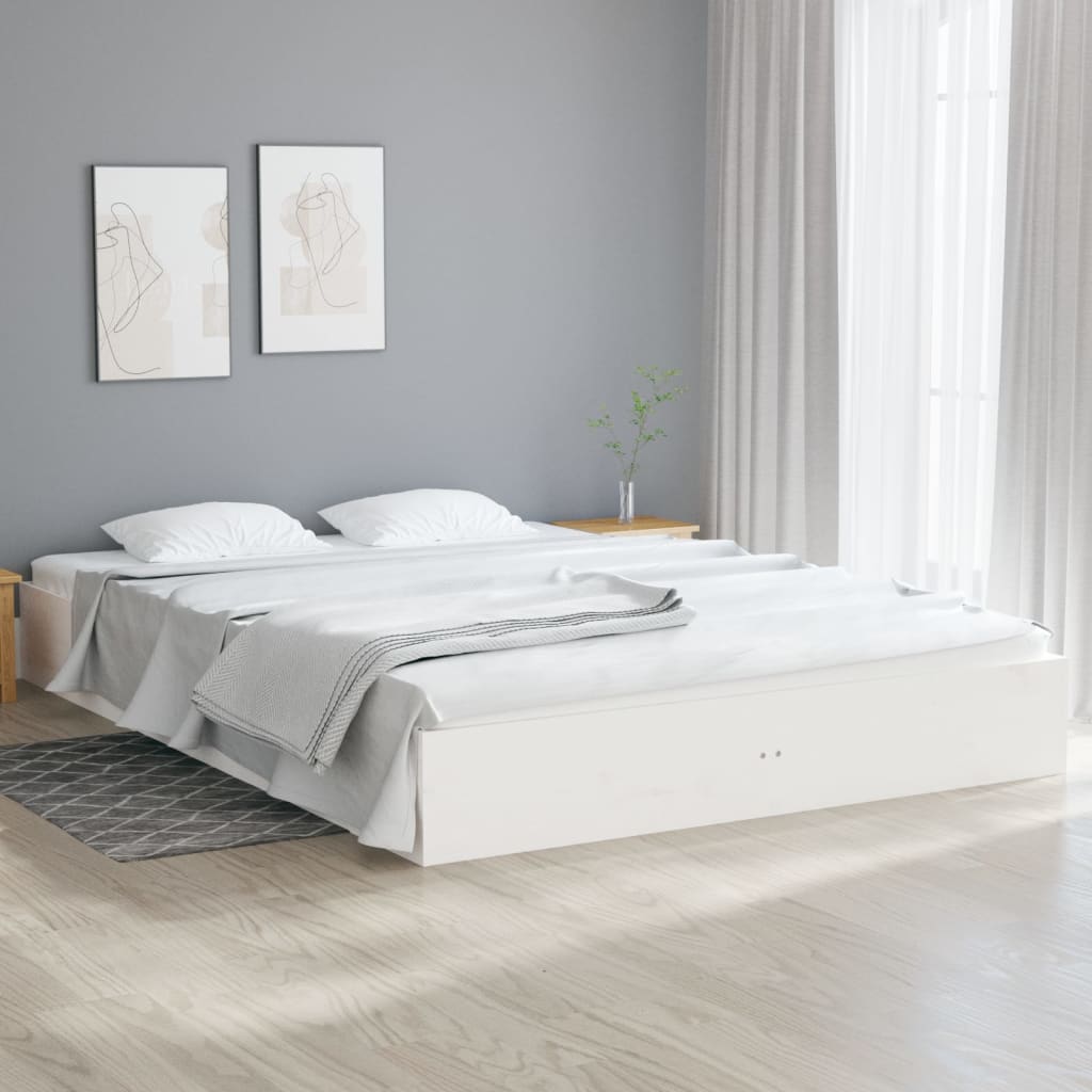 Bed Frame without Mattress White Solid Wood 120x200 cm - Bargainia.com - 8720287067344 - 820048