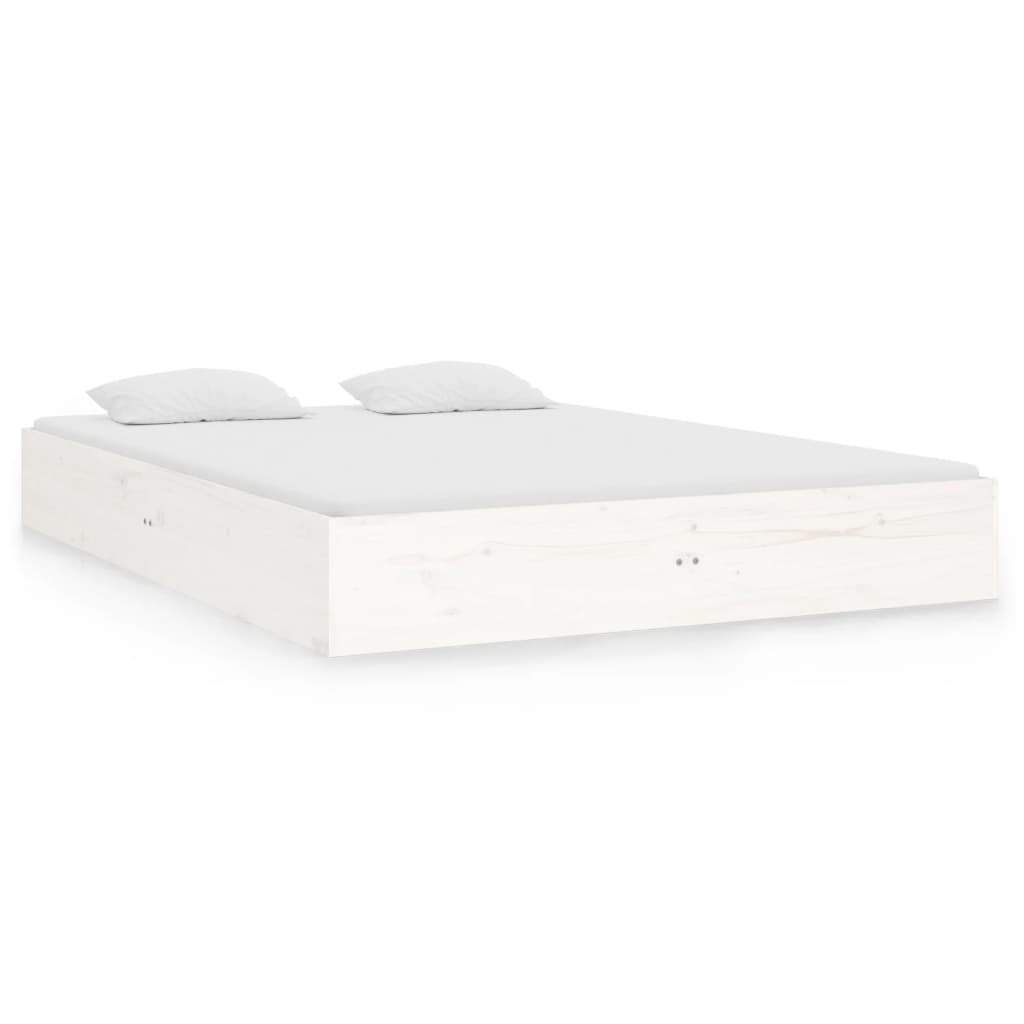 Bed Frame without Mattress White Solid Wood 140x190 cm - Bargainia.com - 8720287067696 - 820083