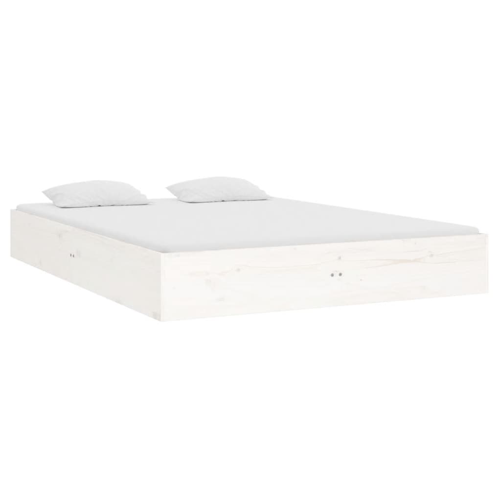 Bed Frame without Mattress White Solid Wood 140x190 cm - Bargainia.com - 8720287067696 - 820083