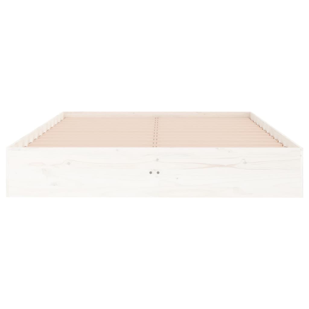 Bed Frame without Mattress White Solid Wood 140x190 cm - Bargainia.com - 8720287067696 - 820083