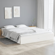 Bed Frame without Mattress White Solid Wood 140x190 cm - Bargainia.com - 8720287067696 - 820083