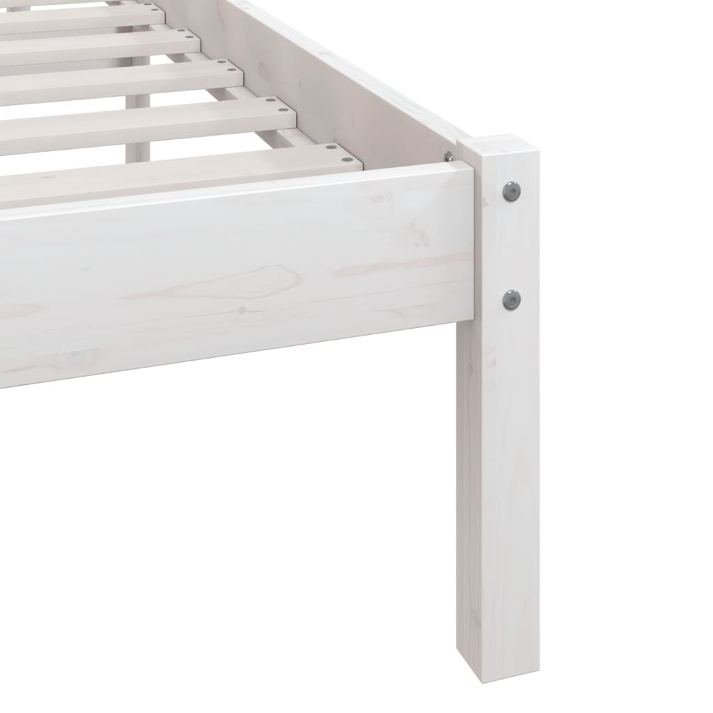 Bed Frame without Mattress White Solid Wood 140x200 cm - Bargainia.com - 8720286763094 - 810148