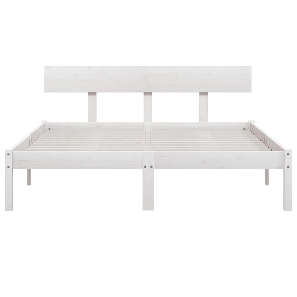 Bed Frame without Mattress White Solid Wood 140x200 cm - Bargainia.com - 8720286763094 - 810148