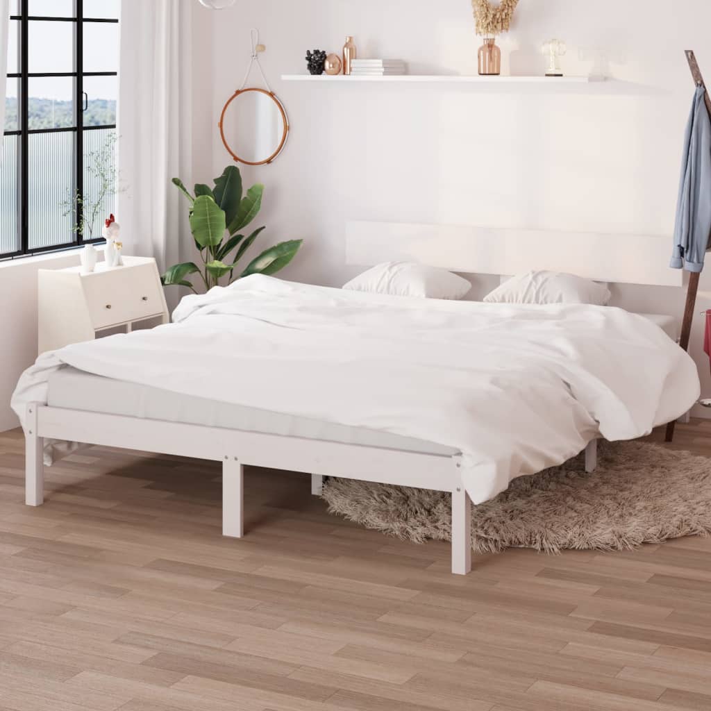 Bed Frame without Mattress White Solid Wood 140x200 cm - Bargainia.com - 8720286763094 - 810148