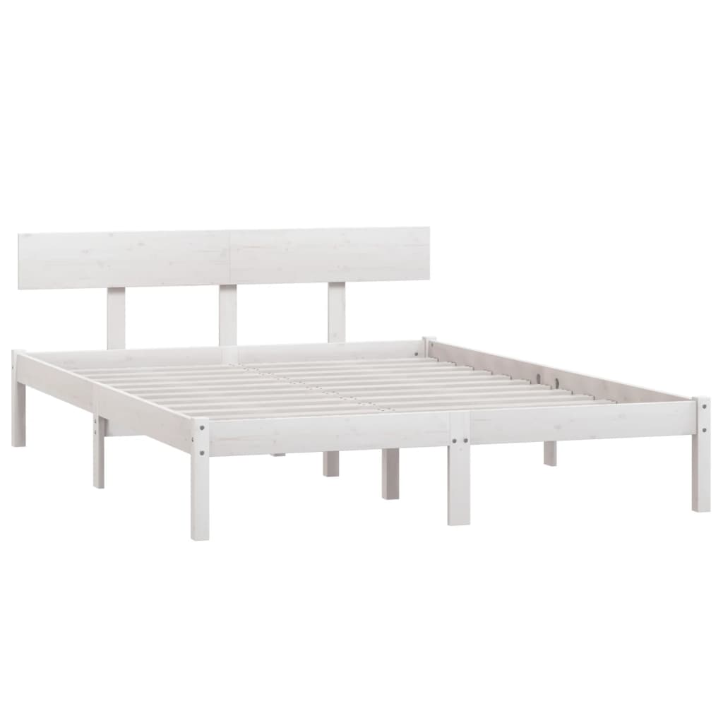 Bed Frame without Mattress White Solid Wood 140x200 cm - Bargainia.com - 8720286763094 - 810148