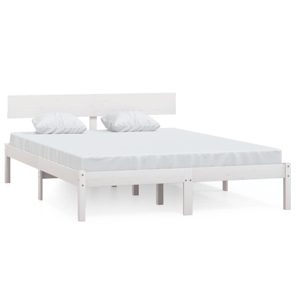 Bed Frame without Mattress White Solid Wood 140x200 cm - Bargainia.com - 8720286763094 - 810148