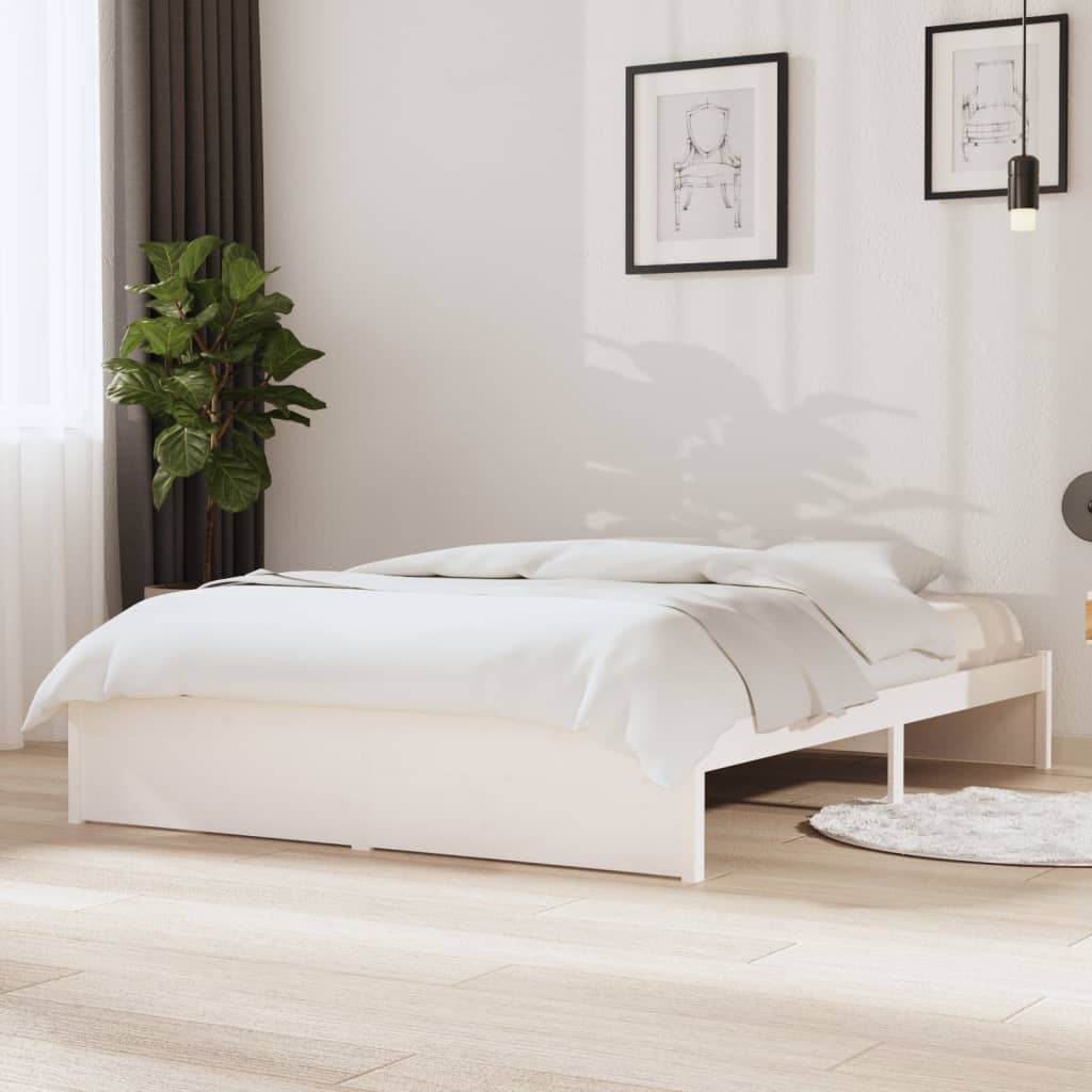 Bed Frame without Mattress White Solid Wood 140x200 cm - Bargainia.com - 8720286998953 - 814950