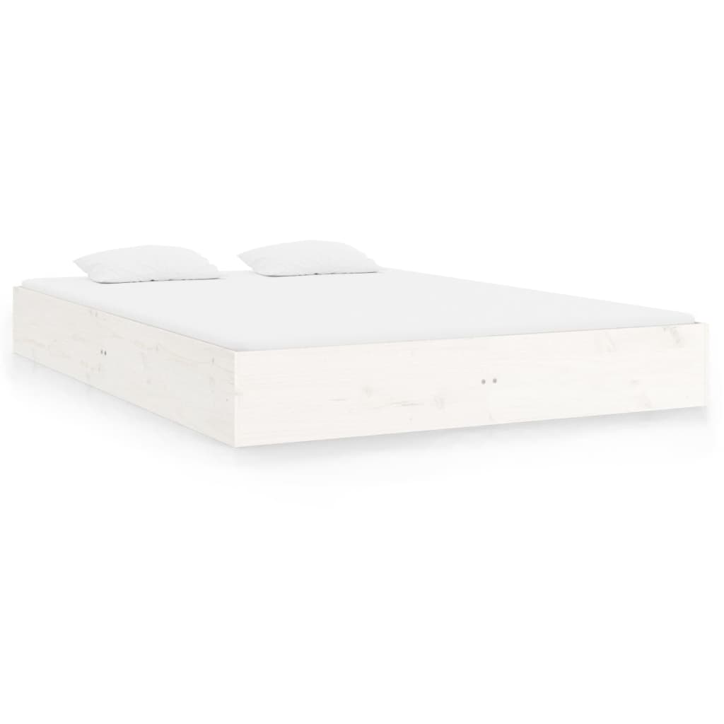 Bed Frame without Mattress White Solid Wood 140x200 cm - Bargainia.com - 8720287067290 - 820043