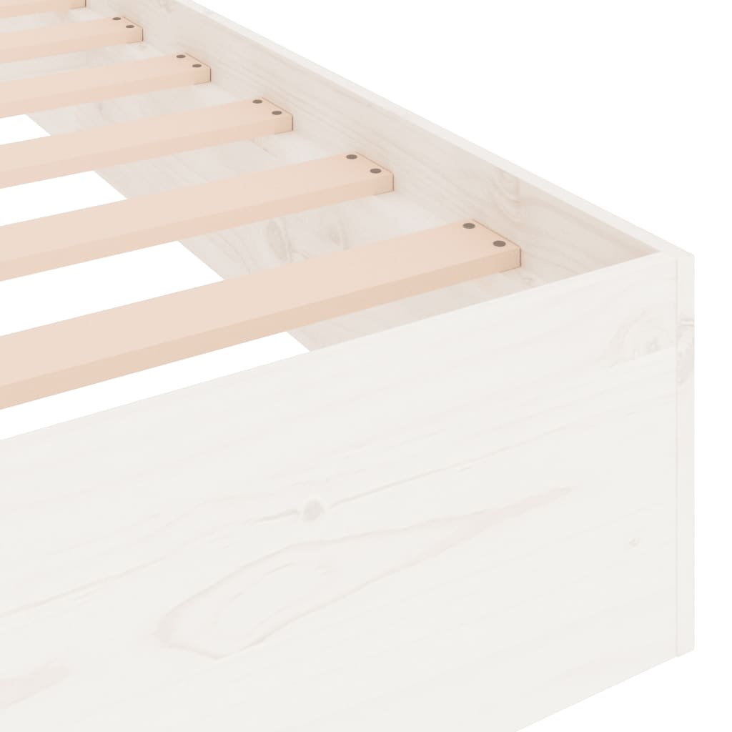 Bed Frame without Mattress White Solid Wood 160x200 cm - Bargainia.com - 8720287067191 - 820033