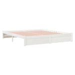 Bed Frame without Mattress White Solid Wood 180x200 cm Super King - Bargainia.com - 
