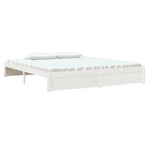 Bed Frame without Mattress White Solid Wood 180x200 cm Super King - Bargainia.com - 
