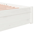 Bed Frame without Mattress White Solid Wood 180x200 cm Super King - Bargainia.com - 