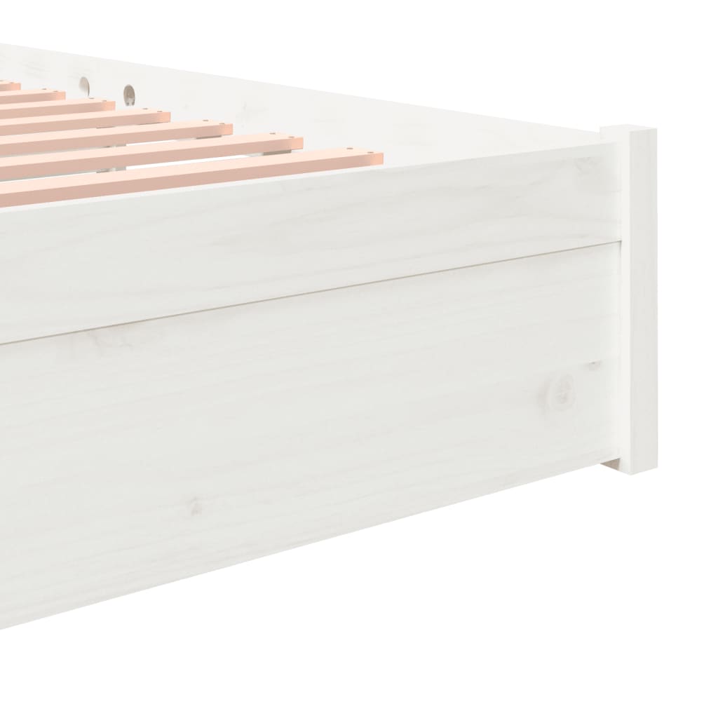 Bed Frame without Mattress White Solid Wood 180x200 cm Super King - Bargainia.com - 