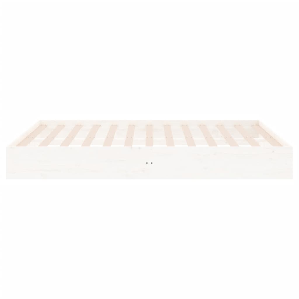 Bed Frame without Mattress White Solid Wood 200x200 cm - Bargainia.com - 8720287067092 - 820023