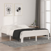 Bed Frame without Mattress White Solid Wood Pine 140x190cm - Bargainia.com - 8720286878972 - 810346