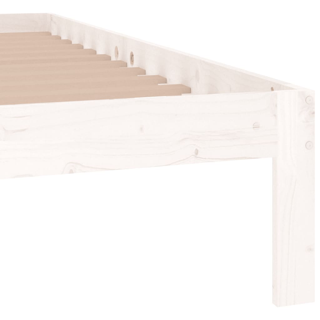 Bed Frame without Mattress White Solid Wood Pine 140x190cm - Bargainia.com - 8720286878972 - 810346