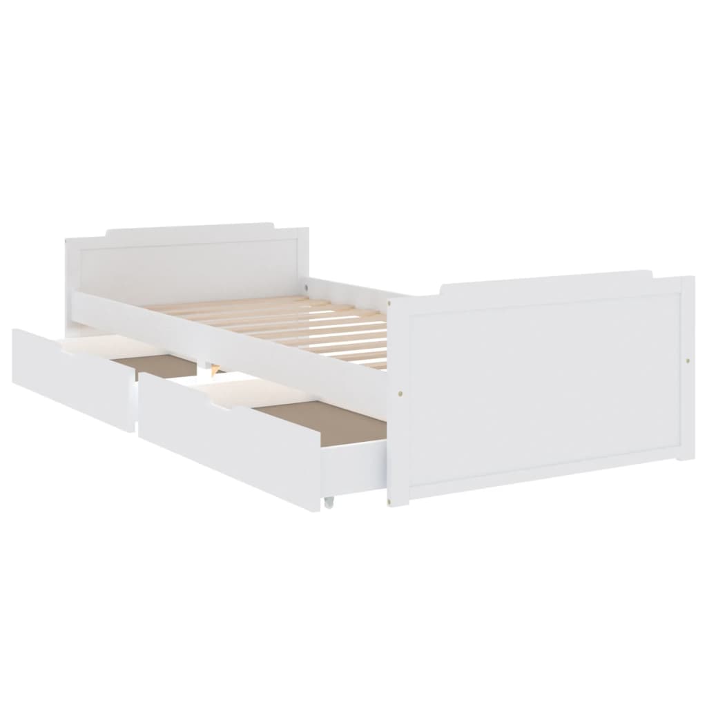 Bed Frame without Mattress White Solid Wood Pine 90x200 cm - Bargainia.com - 8720286579183 - 322160