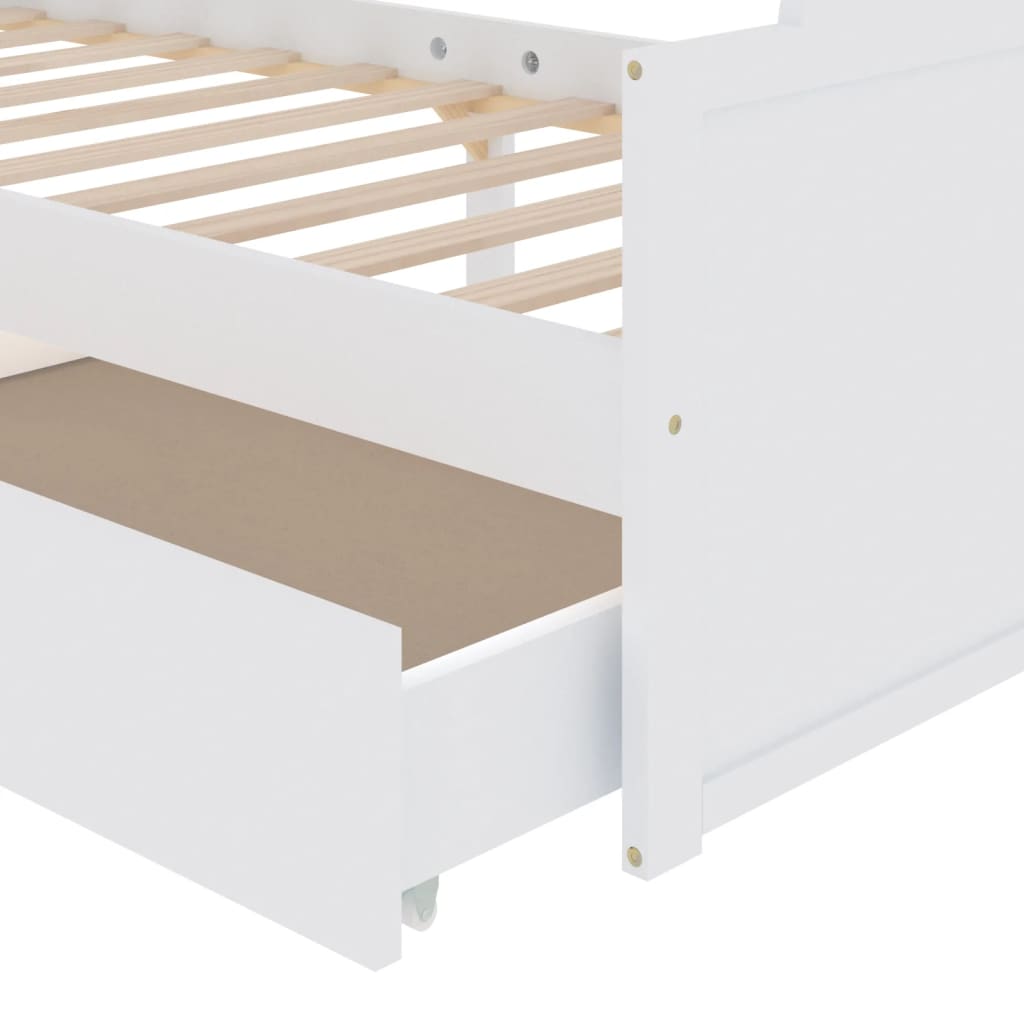 Bed Frame without Mattress White Solid Wood Pine 90x200 cm - Bargainia.com - 8720286579183 - 322160
