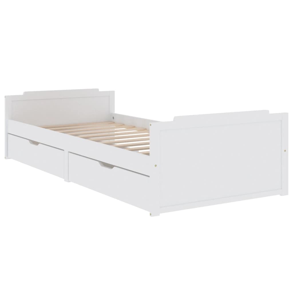 Bed Frame without Mattress White Solid Wood Pine 90x200 cm - Bargainia.com - 8720286579183 - 322160