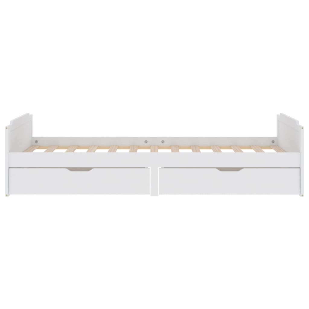 Bed Frame without Mattress White Solid Wood Pine 90x200 cm - Bargainia.com - 8720286579183 - 322160