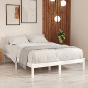 Bed Frame without Mattress White Solid Wood Super King Size - Bargainia.com - 8720286762592 - 810033