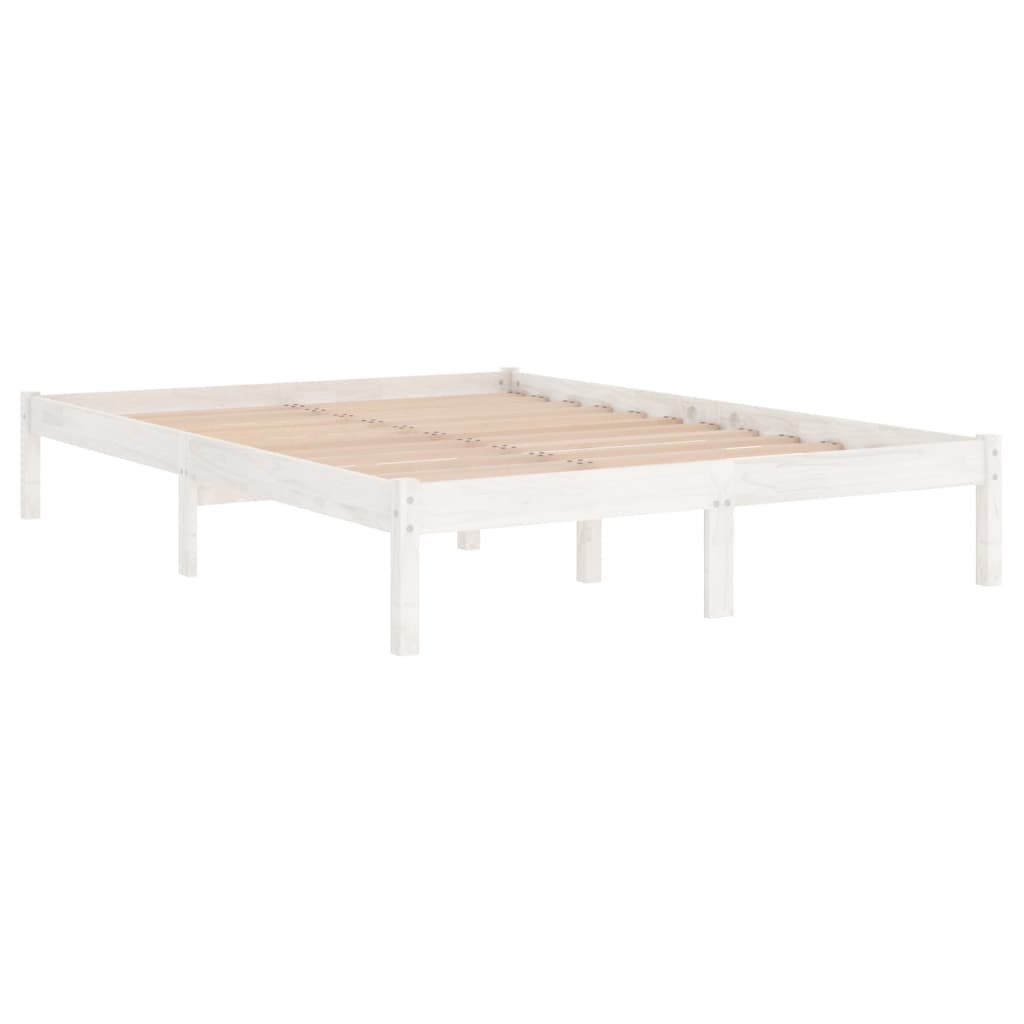 Bed Frame without Mattress White Solid Wood Super King Size - Bargainia.com - 8720286762592 - 810033