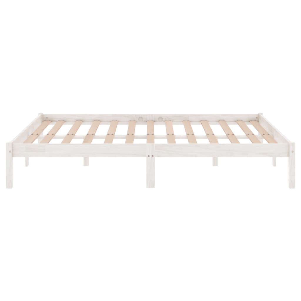 Bed Frame without Mattress White Solid Wood Super King Size - Bargainia.com - 8720286762592 - 810033