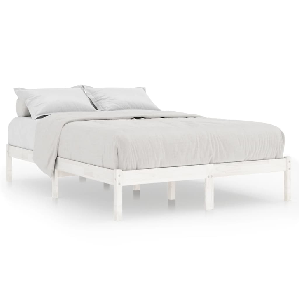 Bed Frame without Mattress White Solid Wood Super King Size - Bargainia.com - 8720286762592 - 810033