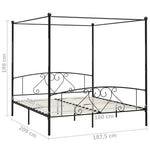 Bed Frame without Mattress with Canopy Black 180x200 cm Super King Metal - Bargainia.com - 