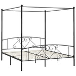 Bed Frame without Mattress with Canopy Black 180x200 cm Super King Metal - Bargainia.com - 
