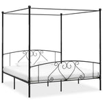 Bed Frame without Mattress with Canopy Black 180x200 cm Super King Metal - Bargainia.com - 