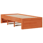 Bed Frame without Mattress with Drawers Wax Brown 75x190 cm Small Single Solid Wood Pine - Bargainia.com - 