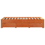 Bed Frame without Mattress with Drawers Wax Brown 75x190 cm Small Single Solid Wood Pine - Bargainia.com - 