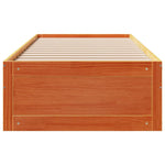 Bed Frame without Mattress with Drawers Wax Brown 75x190 cm Small Single Solid Wood Pine - Bargainia.com - 