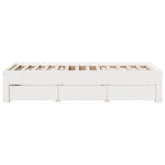 Bed Frame without Mattress with Drawers White 75x190 cm Small Single Solid Wood Pine - Bargainia.com - 