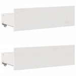 Bed Frame without Mattress with Drawers White 75x190 cm Small Single Solid Wood Pine - Bargainia.com - 