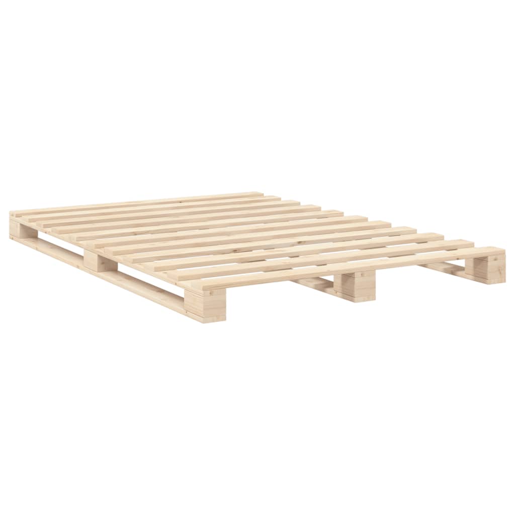 Bed Frame without Mattress with Headboard 140x200 cm Solid Wood - Bargainia.com - 