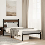 Bed Frame without Mattress with Headboard Brown Oak 90x200 cm - Bargainia.com - 
