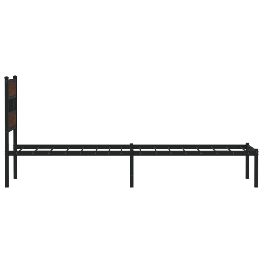 Bed Frame without Mattress with Headboard Brown Oak 90x200 cm - Bargainia.com - 