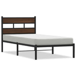 Bed Frame without Mattress with Headboard Brown Oak 90x200 cm - Bargainia.com - 