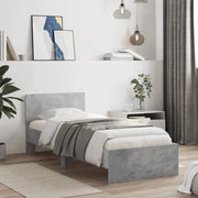 Bed Frame without Mattress with Headboard Concrete Grey 75x190 cm Small Single - Bargainia.com - 8721012240124 - 838662