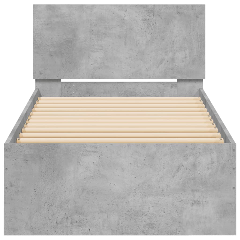Bed Frame without Mattress with Headboard Concrete Grey 90x200 cm - Bargainia.com - 8721012239777 - 838627