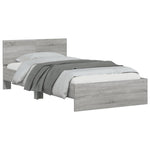 Bed Frame without Mattress with Headboard Grey Sonoma 100x200 cm - Bargainia.com - 