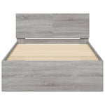 Bed Frame without Mattress with Headboard Grey Sonoma 100x200 cm - Bargainia.com - 