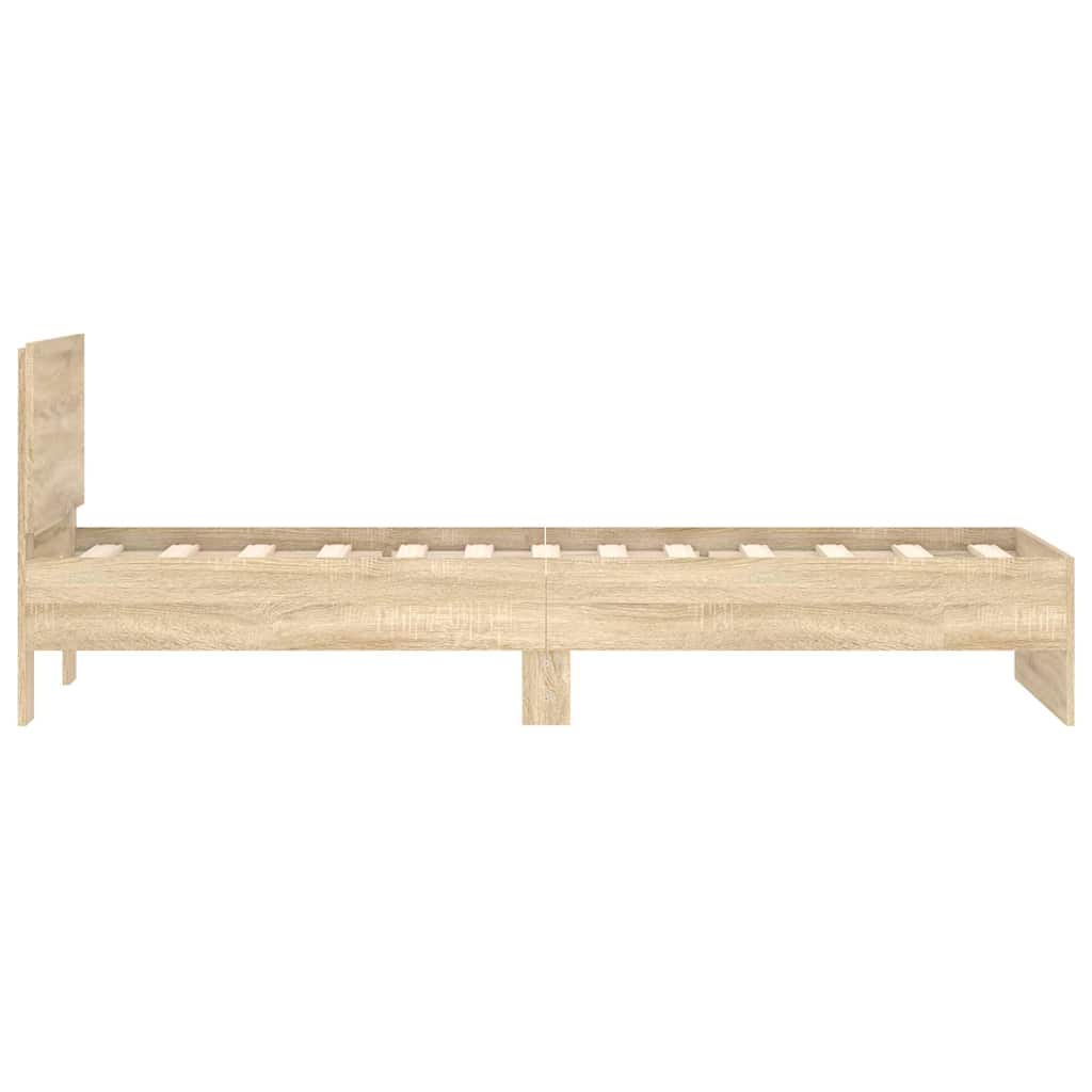 Bed Frame without Mattress with Headboard Sonoma Oak 90x200 cm - Bargainia.com - 8721012239760 - 838626