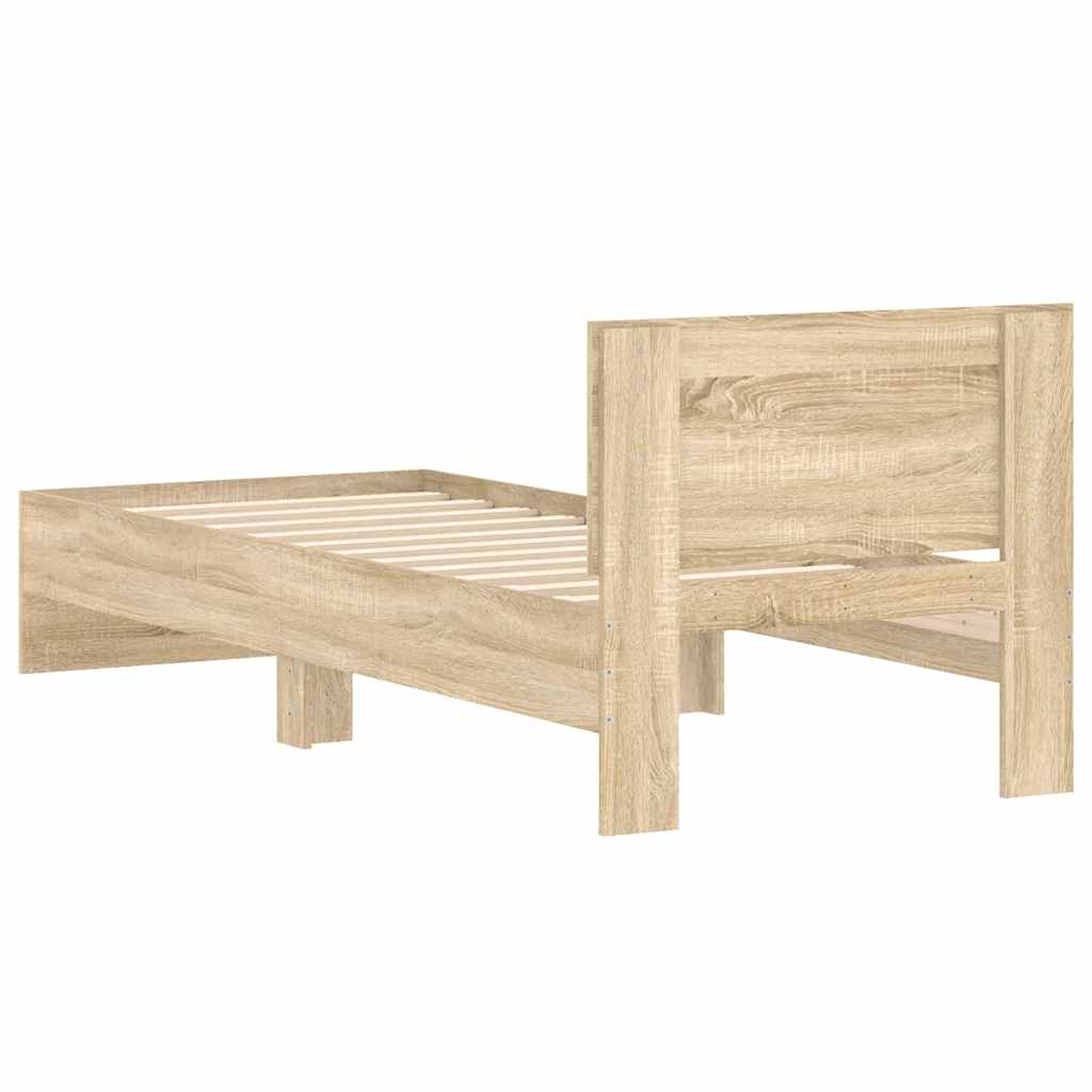 Bed Frame without Mattress with Headboard Sonoma Oak 90x200 cm - Bargainia.com - 8721012239760 - 838626