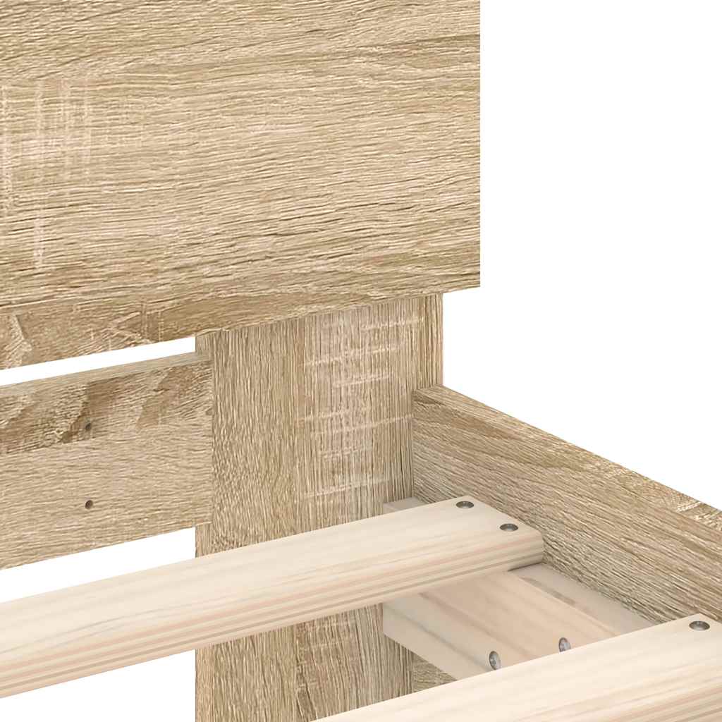 Bed Frame without Mattress with Headboard Sonoma Oak 90x200 cm - Bargainia.com - 8721012239760 - 838626