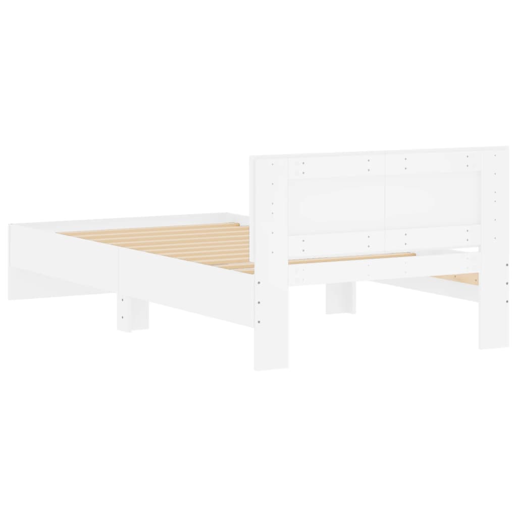 Bed Frame without Mattress with Headboard White 100x200 cm - Bargainia.com - 8721012239678 - 838617