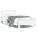 Bed Frame without Mattress with Headboard White 90x200 cm - Bargainia.com - 