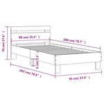 Bed Frame without Mattress with Headboard White 90x200 cm - Bargainia.com - 